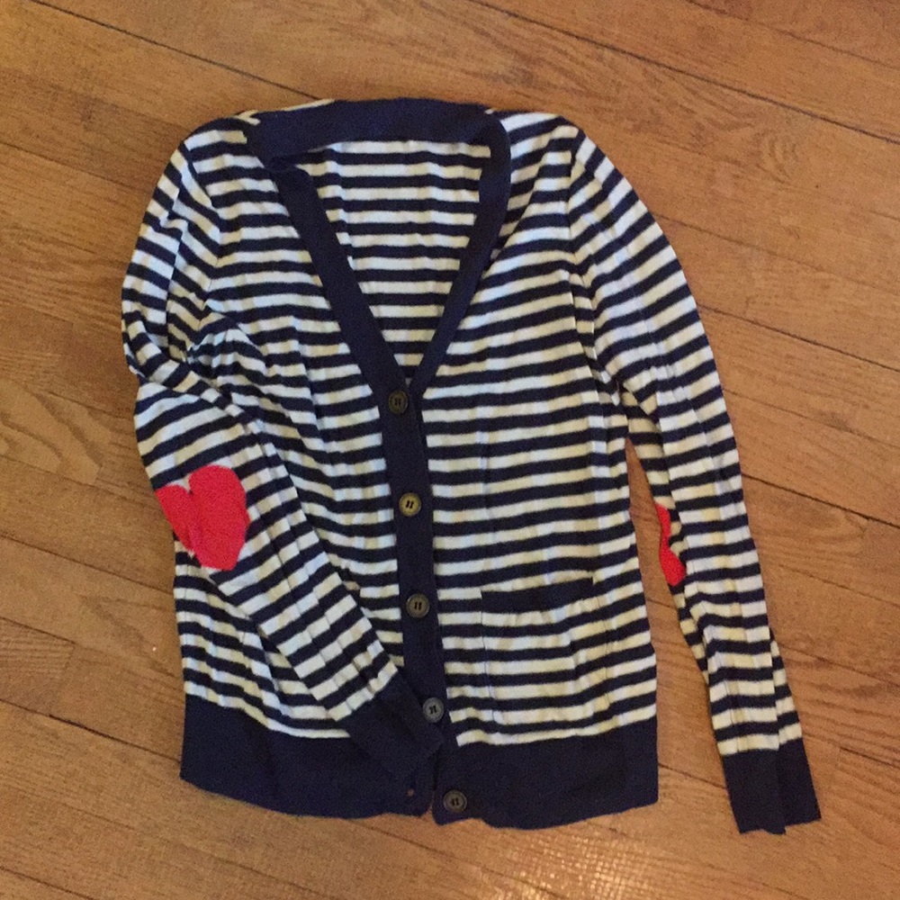 Madewell cardigan with heart patches